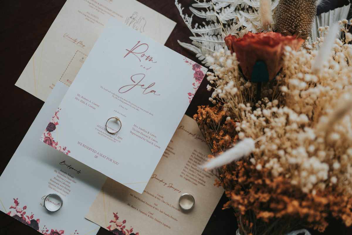 Printed details for wedding ceremony
