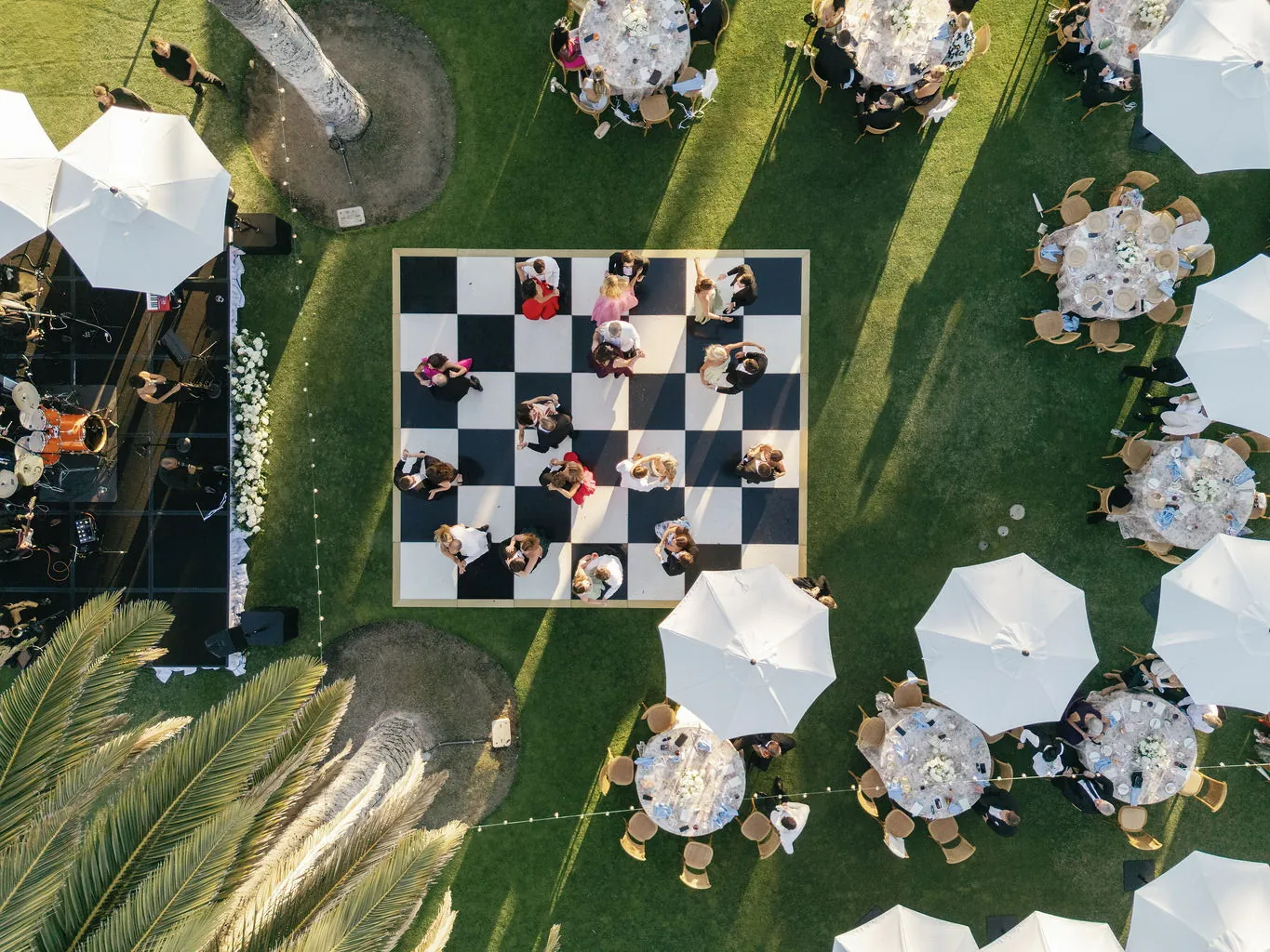 An aerial view of a Poppy Planning reception in Dallas, Texas