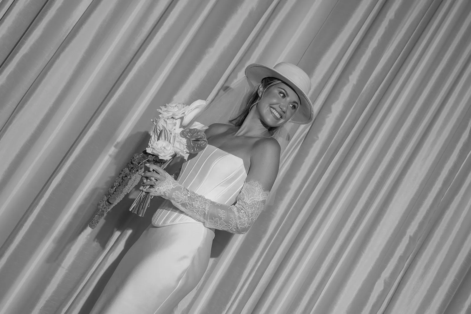 An editorial bridal styling moment designed by Poppy Planning